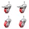 Service Caster 3 Inch Red Polyurethane Swivel 10mm Stem Caster Total Lock Brake SCC, 2PK SCC-TSTTL20S314-PPUB-RED-M1015-2-S-2 - alternate 1